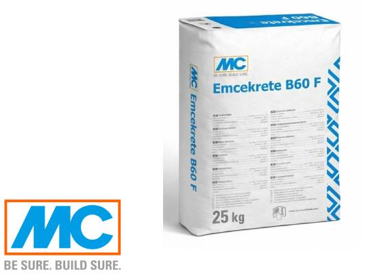 Emcekrete B60 F - Ενός συστατικού, χυτό, τσιμεντοειδές κονίαμα για πακτώσεις ακριβείας και αποκαταστάσεις διατομών σκυροδέματος